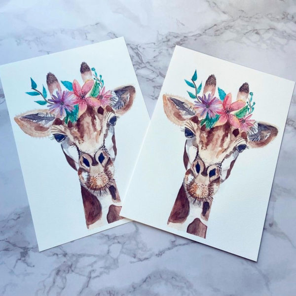 Giraffe print with flower crown